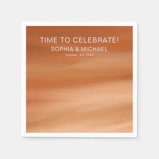 Personligt bröllp Template Terracotta Höstfall Pappersservett (Framsidan)