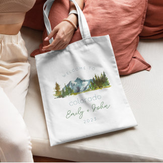 personligt bröllp välkommen till Colorado tote bag Tygkasse