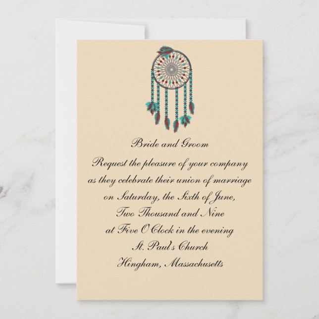 Personligt bröllpinbjudan för KRW Dreamcatcher Inbjudningar (Framsida)