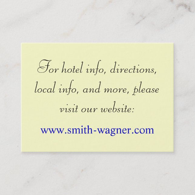 Personligt bröllpWebpagekort Visitkort (Framsida)