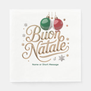 Personligt Buon Natale italienskt julpapper Pappersservett