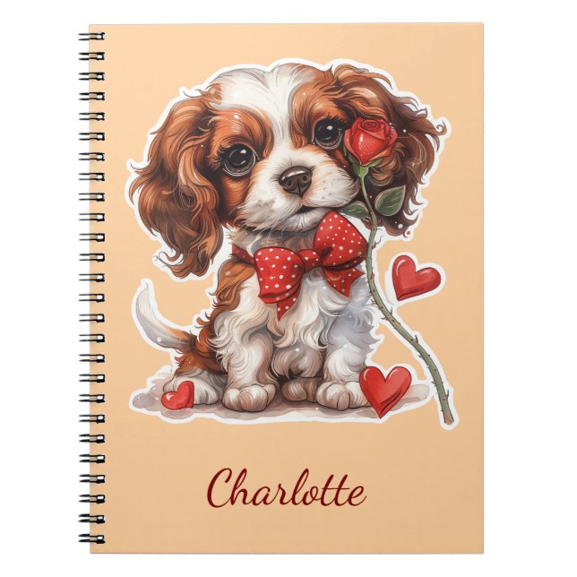 Personligt Cavalier King Charles Spaniel Anteckningsbok (Framsidan)