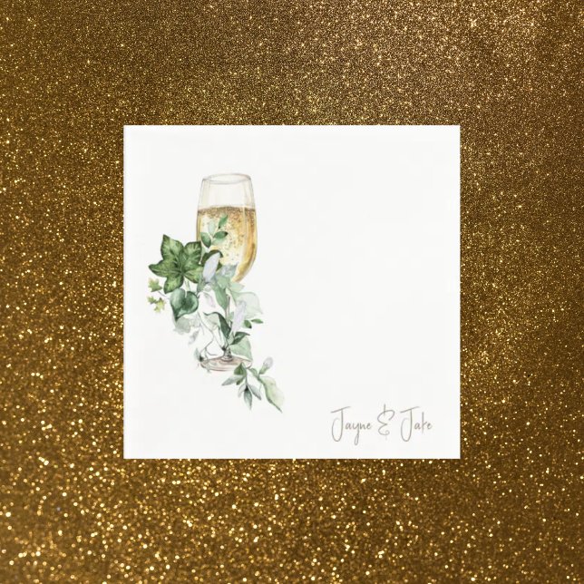 Personligt champagne cocktailglas pappersservett (Skapare uppladdad)