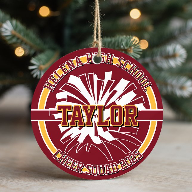 Personligt Cheer Squad Gymnasium Julgransprydnad Keramik (Skapare uppladdad)