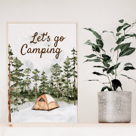 Personligt Citat Vattenfärg Camping i Naturen Poster