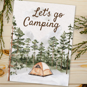 Personligt Citat Vattenfärg Camping i Naturen Vykort