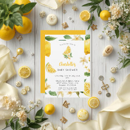 Personligt citroncitrus-barnkalas-inbjudan inbjudningar