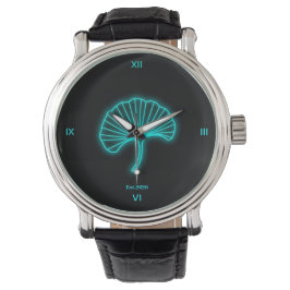 Personligt Cyber Zen Neon Ginkgo Ur - Anpassat Armbandsur