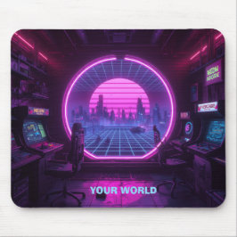 Personligt Cyberpunk Arkadportal Neon Musmattor