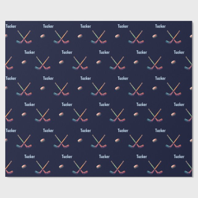Personligt designat ishockey-inpackningspapper presentpapper (Platt)