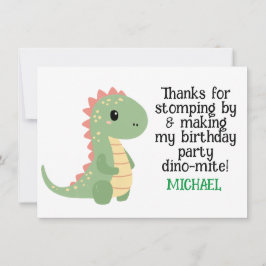 Personligt dinosaurie födelsedags tackkort tack kort