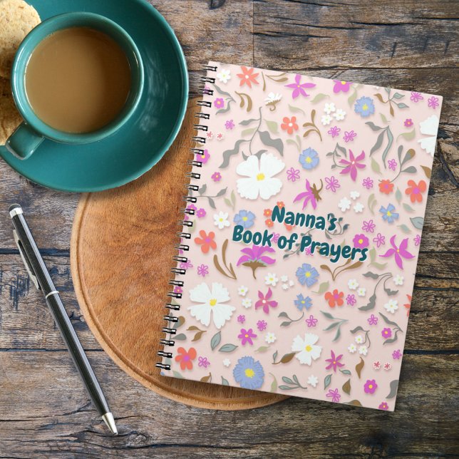 Personligt Ditsy blommor rosé Anteckningsbok (Skapare uppladdad)