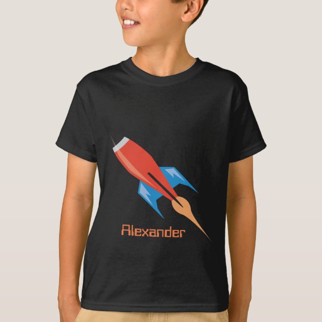 Personligt eget namn för Space Rocket Boys T Shirt (Framsida)