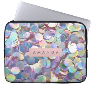 Personligt Elegant Iriserande Konfetti Laptop Fodral