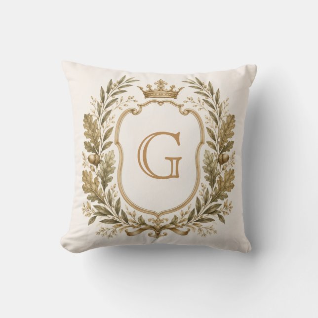Personligt Elegant Monogramm Kvist Kudde (Framsida)