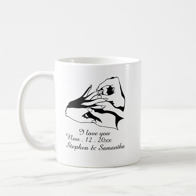 Personligt engagerat par, förlovning kaffemugg (Vänster)