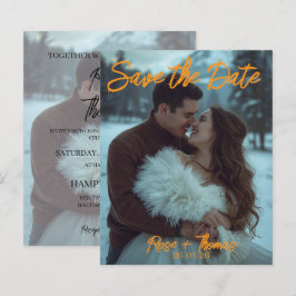 Personligt enkel modern vinter bröllopskort