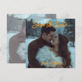 Personligt enkel modern vinter bröllopskort inbjudningar