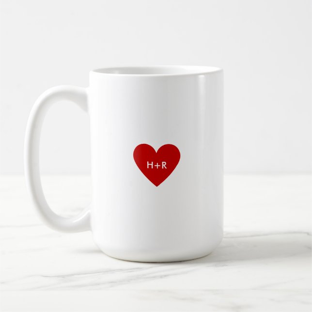 Personligt Enkelt Rött Hjärta Kaffemugg (Vänster)