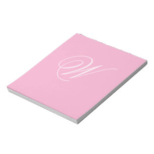 Personligt Enskilt Anpassat Monogram Ljust Rosa Anteckningsblock