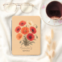 Personligt Ereader-fodral, Vallmo Blomma