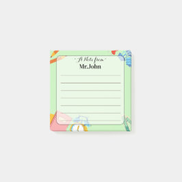 Personligt "Ett meddelande från"-lappblock för lär Post-it Block