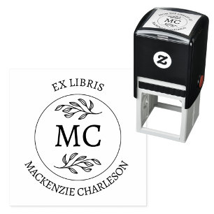 Personligt Ex Libris Bokbibliotek för Monogram Bok Självfärgande Stämpel