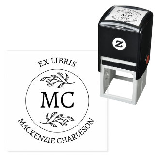 Personligt Ex Libris Bokbibliotek för Monogram Bok Självfärgande Stämpel