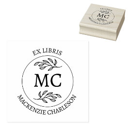 Personligt Ex Libris Monogram Bokmärke Stämpel