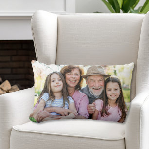 Personligt familje två foto lumbarkudde