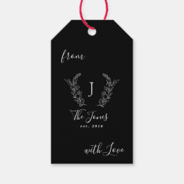 Personligt familjemonogram elegant presentetikett