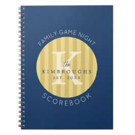 Personligt familjemonogram spelnattspoängbok anteckningsbok