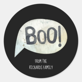 Personligt familjenamn Boo Halloween Runt Klistermärke