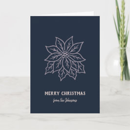 Personligt familjenamn God Jul blomma Kort