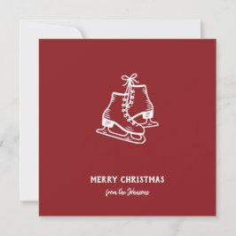 Personligt familjenamn God Jul skridskor Kort