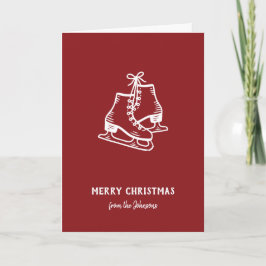 Personligt familjenamn God Jul-skridskor Kort