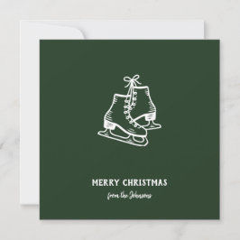 Personligt familjenamn God Jul-skridskor Kort