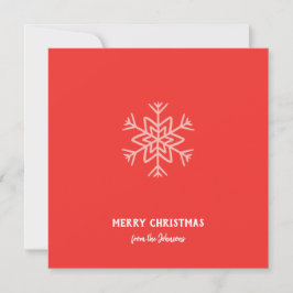 Personligt familjenamn God Jul Snöflinga Kort