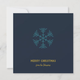 Personligt familjenamn God Jul Snöflinga Kort