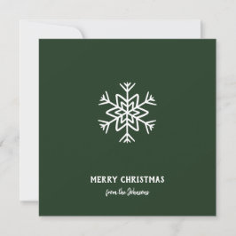 Personligt familjenamn God Jul Snöflinga Kort
