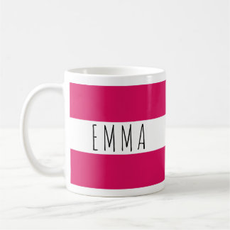 Personligt fetstilnamn Anpassad modern färgblock Kaffemugg