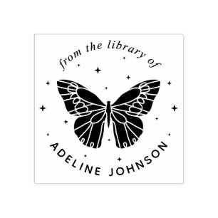 Personligt fjärilsliknande Ex Libris från bibliote Stämpel