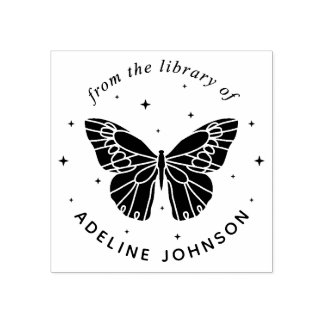 Personligt fjärilsliknande Ex Libris från bibliote Stämpel