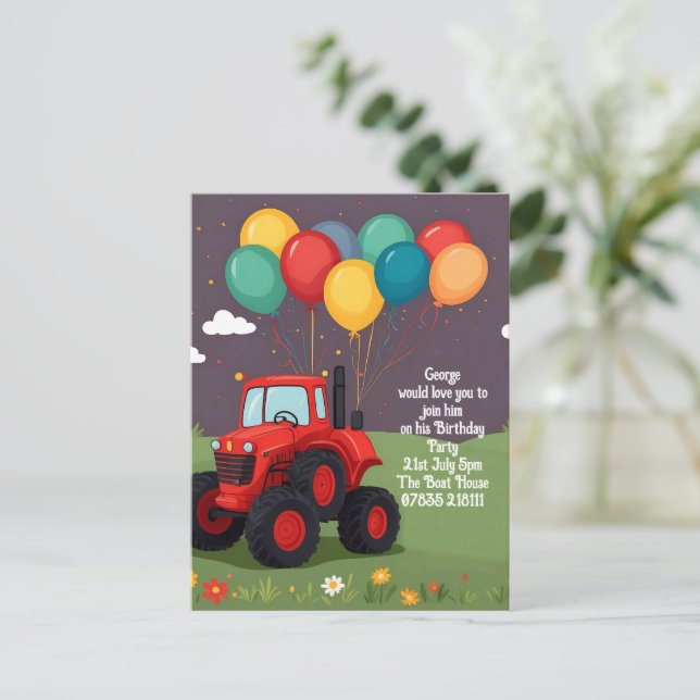 Personligt födelsedagsfirande-inbjudan . vykort (Stående Fram)