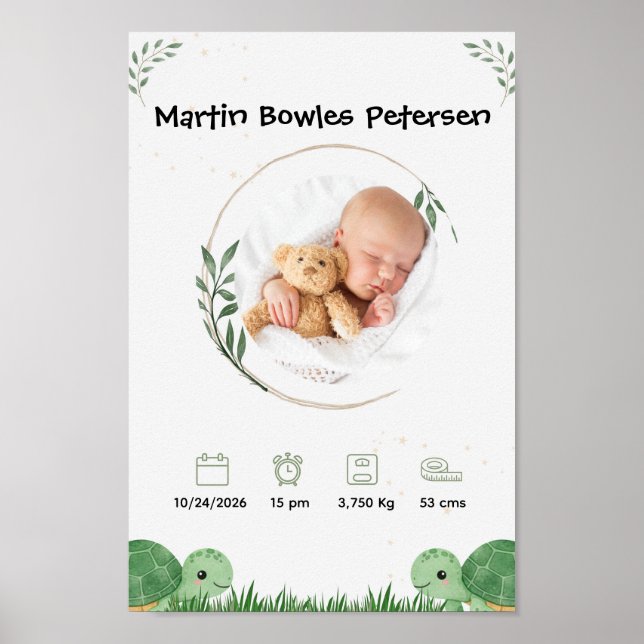 Personligt födelsemärke för bebis poster (Framsidan)