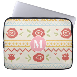 Personligt Folk Nordisk Boho Blommönster Laptop Fodral