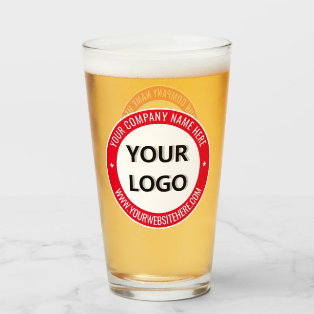 Personligt företagets logotext Märkt glas (Framsida fylld)