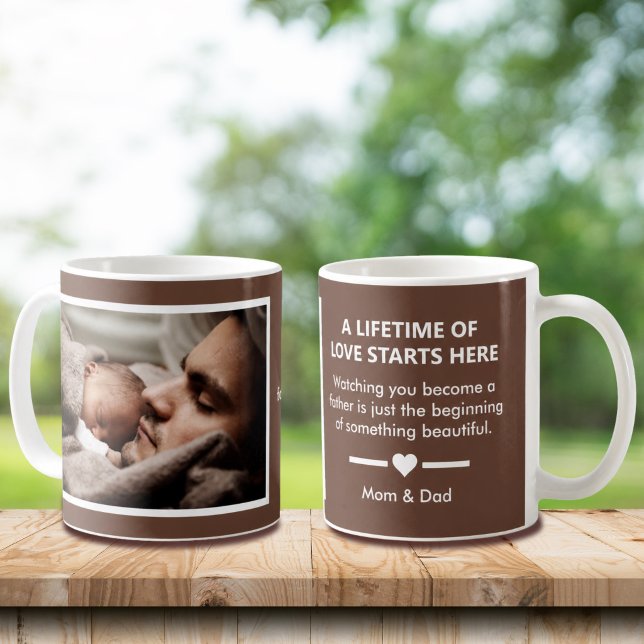 Personligt Första Fars Dag-present från föräldrar  Kaffemugg (Skapare uppladdad)