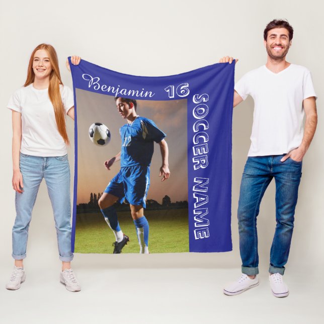Personligt fotbollsspelarlag  fleecefilt (På plats)