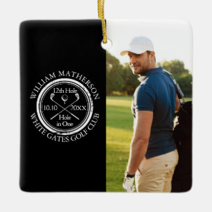 Personligt foto av golfhål i ett för golfare julgransprydnad keramik